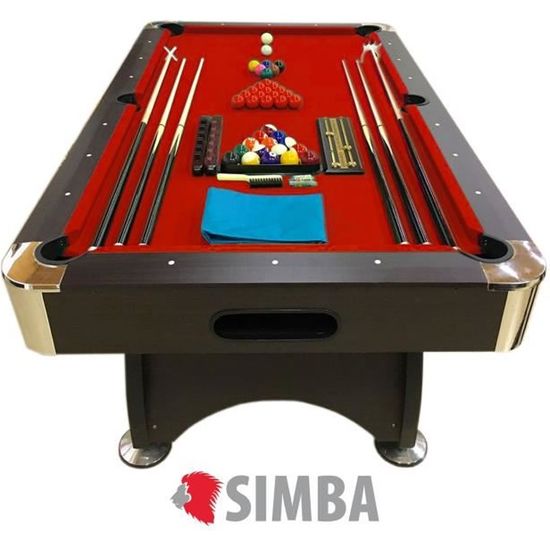 BILLARD AMERICAIN NEUF Snooker table de poll biljart salon 7 ft - RED DEVIL table de billard, DIMENSIONS RÉGLEMENTAIRES, Rouge