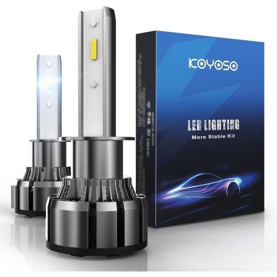 Ampoule Phare LED H1 6000K Blanc Pur - 24 LEDs SMD 4014 - 12V, 5W, IP65 - Pour Feux De Route Ou Antibrouillard - 5