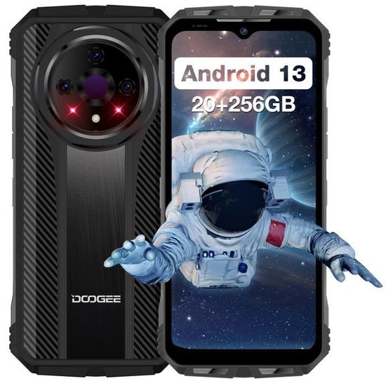 Telephone portable incassable DOOGEE V31GT Android 13,6.58"FHD+ 20+256Go déblocage du visage 10800mAh-66W Smartphone débloqué-Noir