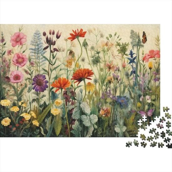 CREAFOMIFE Puzzle de 1024 pièces pour adultes, papillon rose et fleurs | Grand casse-tête difficile difficile et difficile, cadeau pour les amateurs de puzzle adultes