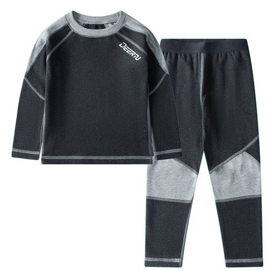 Ranrann Enfant Fille Garçon Maillot Thermique Manches Longues