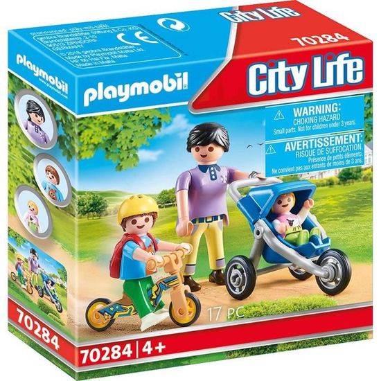 PLAYMOBIL - 70284 - Maman avec enfants - Jouets de construction - Mixte - 17 pièces