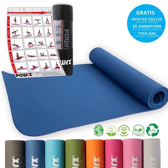 Tapis de Yoga Epais PROIRON - 183x66cm - Antidérapant et Durable - Pour  Yoga Pilates Gym Fitness - Bleu - Cdiscount Sport