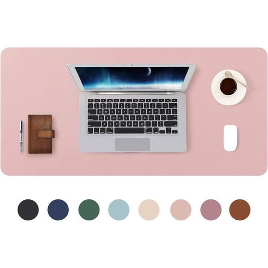 Tapis De Souris PINKCAT 80x40 Cm - Surface PU Imperméable, Base Suède Antidérapante, Vert Clair
