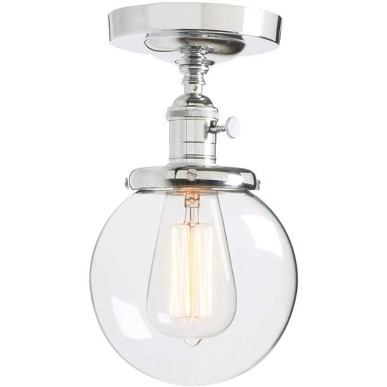 SIYANE Mini Suspension En Verre Transparent Vintage Boule De Verre Soufflé Doré Lampe Suspendue De Plafond De Cuisine Ferme Moderne Petit Lustre