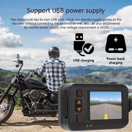 Caméra De Moto 3 Pouces Ecran étanche 1080P Dashcam Avec Caméra Avant