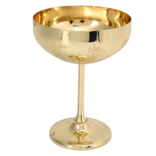 Paire de coupes à champagne en métal argenté et cristal