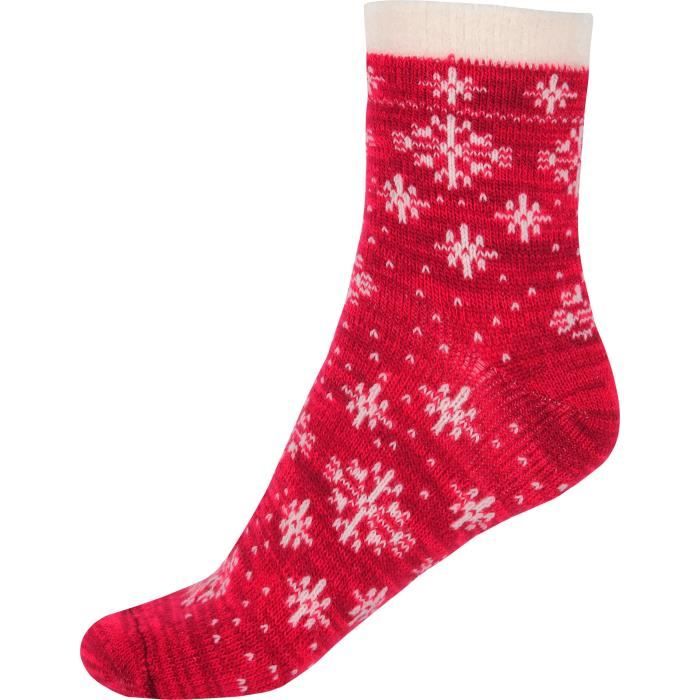 YAKTRAX Chaussettes d'intérieur Black Star - Mixte - Rouge - Taille 35/41