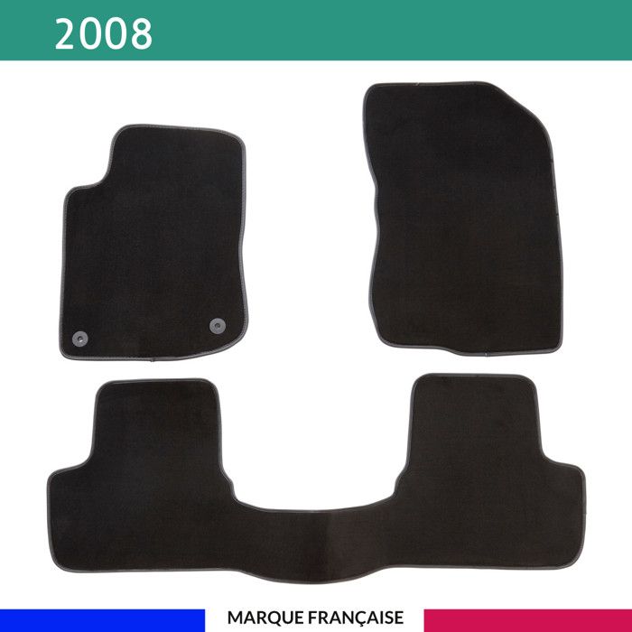 Tapis de voiture - Sur Mesure pour 2008 (2013 - 2019) - 3 pièces - Tapis de sol antidérapant pour automobile
