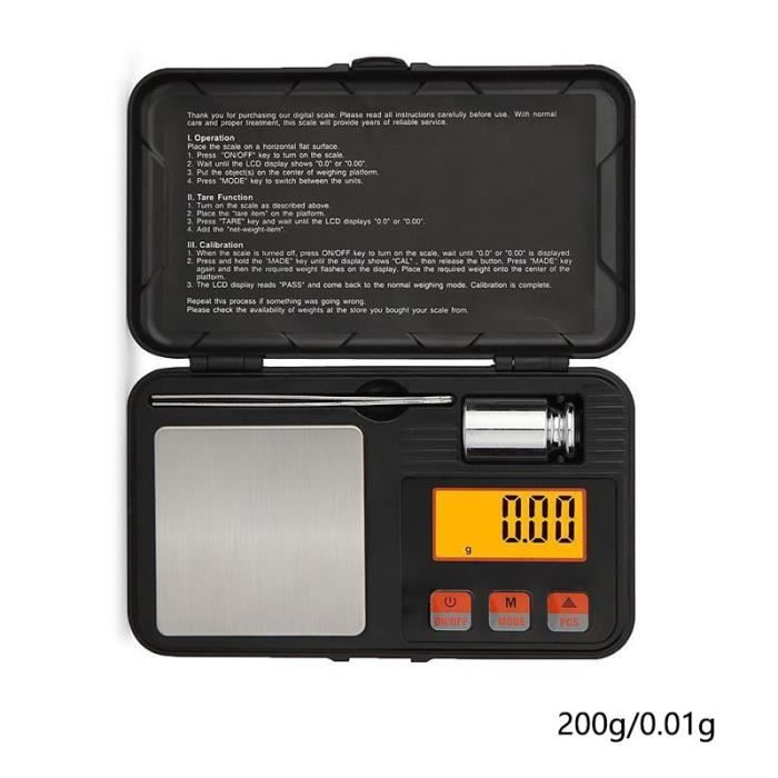 200 - 0.01G Échelle de Bijoux Mini Haute Précision LCD numérique Balance de Poche Balance de Cuisine Pour ou