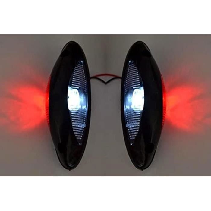 2x LED Contour Feux de Position 12/24V Rouge/Blanc Pour SUV Tout Terrain Remorque Camion Camping-Car Caravane Châssis