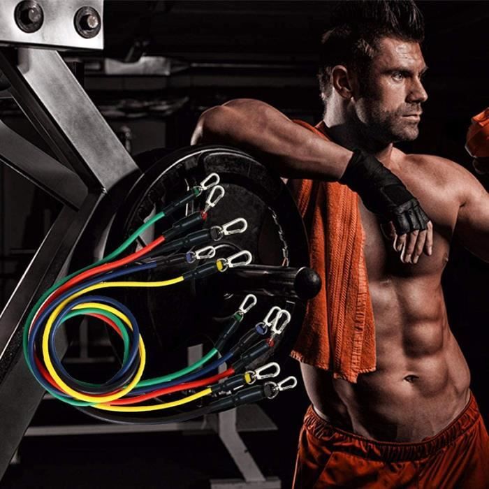 Bilingda® Kit de 11 Bandes de résistance Bande Élastique Fitness Bandes d'exercice pour Entraînement Sport à l'interieur Yoga Pilate