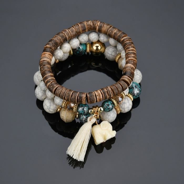 BRACELET - GOURMETTE - JONC Bijoux Perles Femmes Hommes Cristal Charme Bracelets Multicouches Bracelets De Bonbons Couleur