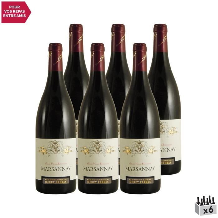 Marsannay Rouge 2018 - Lot de 6x75cl - Domaine Derey Frères - Vin AOC Rouge de Bourgogne - Cépage Pinot Noir