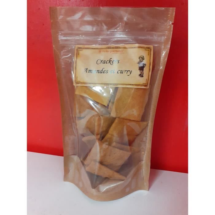Biscuits salés crackers Amande Curry