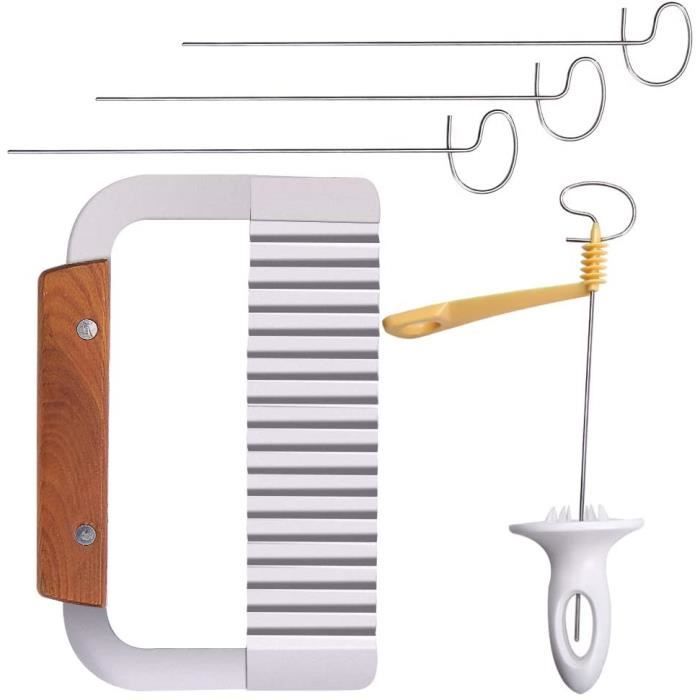 Uponer Couteau de Tranches de Pomme de Terre y Pommes Spirale Coupe légumes à Lame ondulée en Acier Inoxydable pour Frites, Po A104