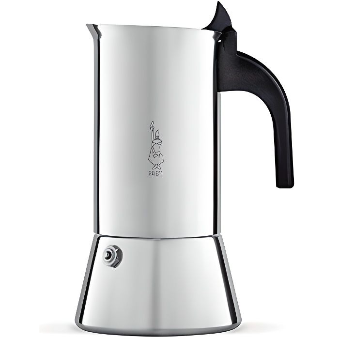 Bialetti 0001685 Cafetière italienne (Induction), Acier Inoxydable, Argent, 10 Tasses