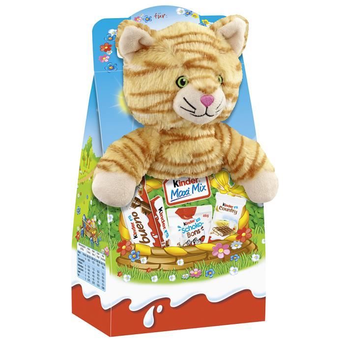 Ferrero Kinder Maxi Mix -Chat- animal en peluche Pâques 133g