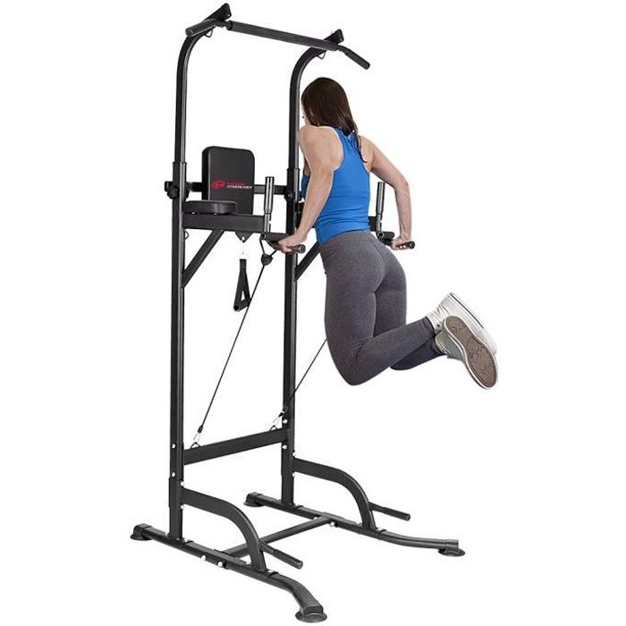 Station Traction Multifonctions - Barre de Traction Reglable - Chaise Romaine dips Banc de Musculation à Domicil, Charge 150kg