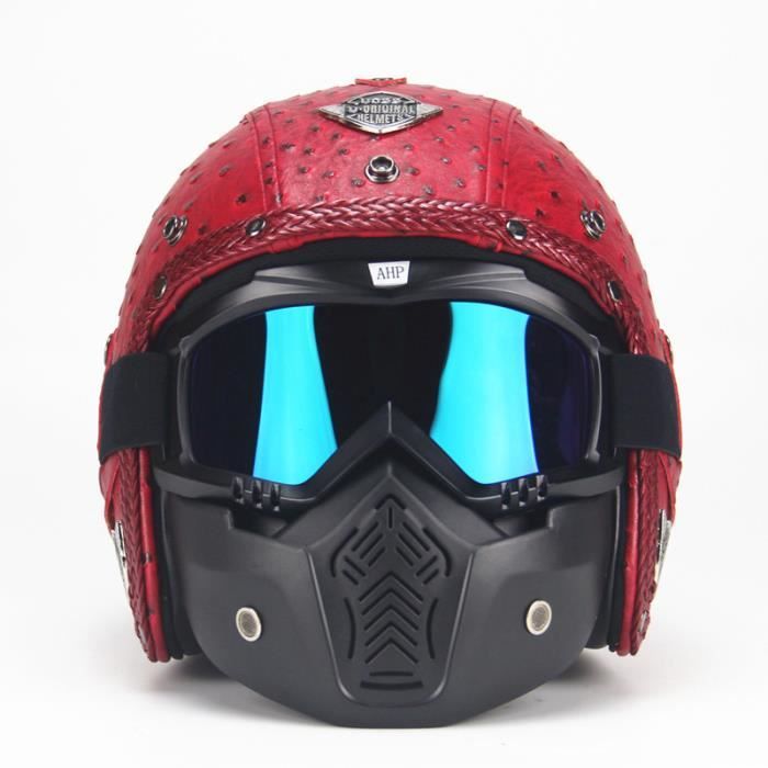Casque Moto Adulte Casque de Marque Racing Armure complète Casque mat Pleine Couverture Casque Hors-Route Casque Harley Casque