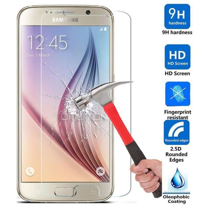 Pour Samsung Galaxy S6 SM-G920f Verre Trempé Film de Protection d'écran tactile vitre [Ultra Fine] anti choc casse