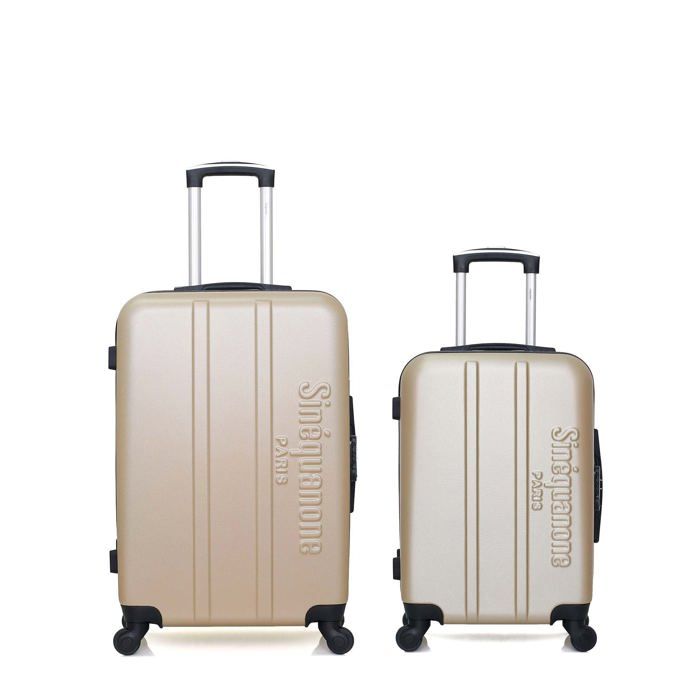 SET DE 2 VALISES - ABS – 65-55cm – 4 roues – OLYMPE – BEIGE