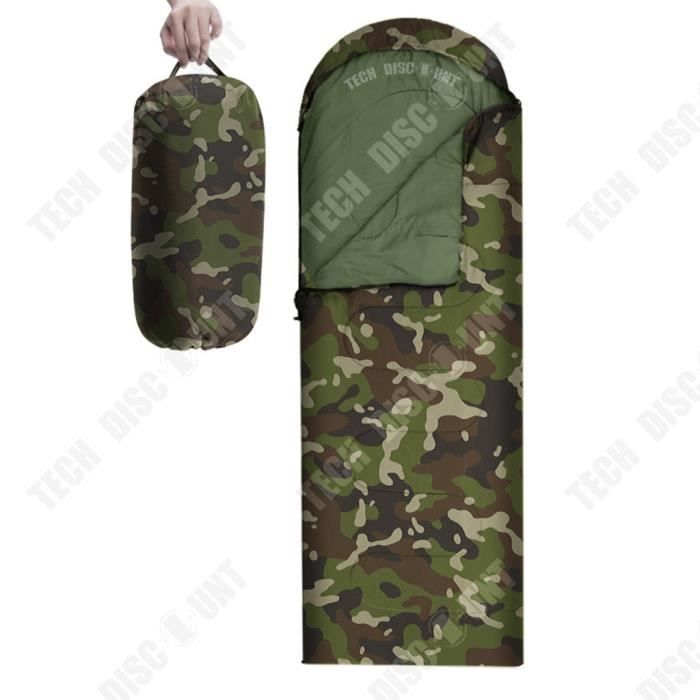 TD® Camouflage sac de couchage enveloppe type camping en plein air camping voyage chaud et respirant adulte hiver coton épaissie ten