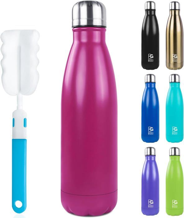 17Oz Insulated Water Bottle Double Wall Vacuum Stainless Steel Bottle ...