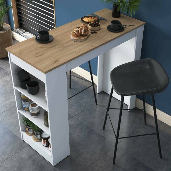 Assan Dmora Table Fixe Bois Nobilité Marron Noyer 120x50x100h cm Assan Dmora Table Fixe Bois Nobilité Marron Noyer 120x50x100h cm
