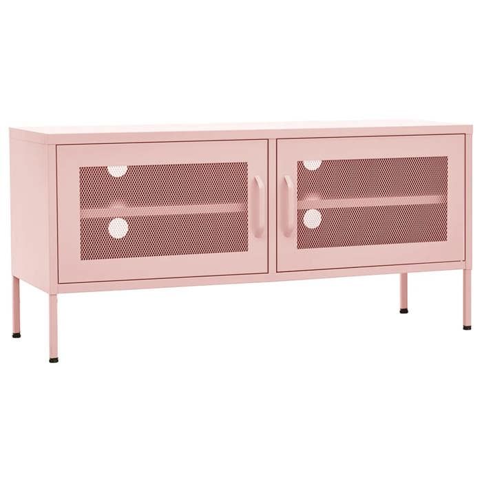 Meuble TV Table TV - Rose 105x35x50 cm - Acier LL116911