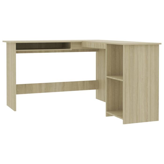 Bureau dangle - CLOUD - forme de L - Chêne sonoma Bois dingénierie LL33470