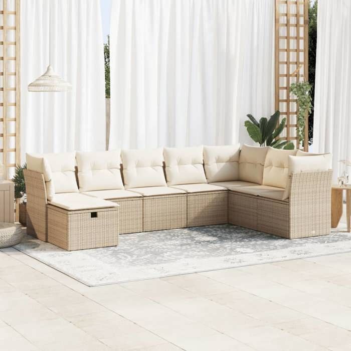 vidaXL Salon de jardin 8 pcs avec rangement - vue 2