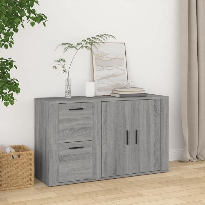 BEAU Buffet Armoire de salon moderne - Buffet multi-rangement Sonoma - Gris 100x33x595 cm - bois dingénierie mode503360