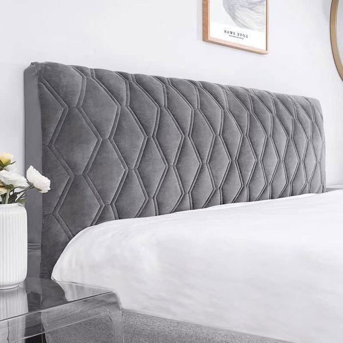 Housse de Tête de Lit - AIMOONSA - Velours - Extensible - Lavable - Anti-poussière