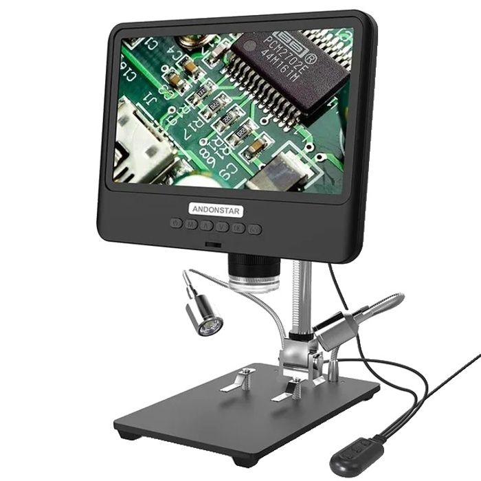 Microscope Numérique Sunowl 4,3" LCD - Grossissement 1X-1000X, 8 LEDs, USB | Idéal Soudure, École, Labo