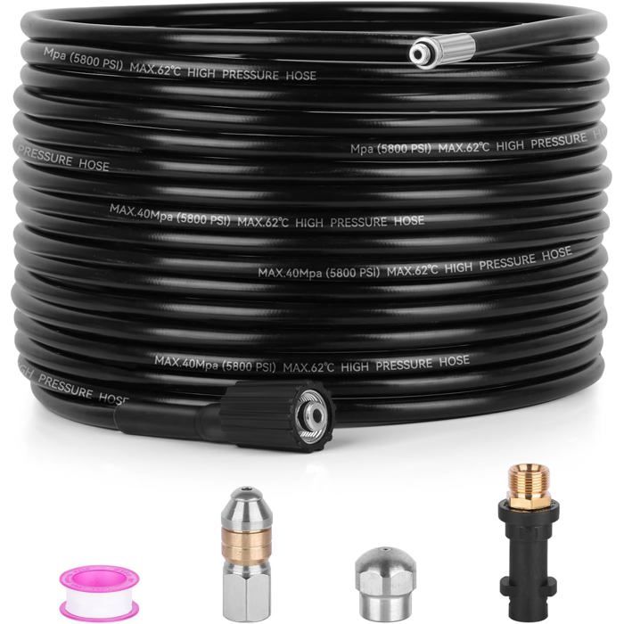 Tuyau Nettoyeur Haute Pression SWAWIS 10M 180bar - Furet Déboucheur Canalisation Compatible Kärcher K2-K7