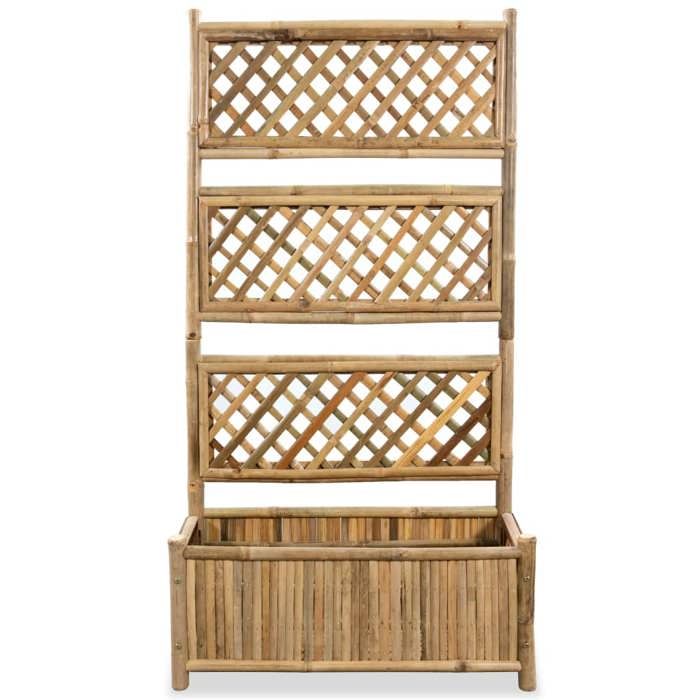 Remise Lit surélevé de jardin - SUMMER - avec treillis - SUMMER - Bambou 70 cm JILIMAISON2025 7888892