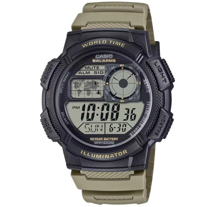 Montre - Casio - AE-1000W-5AVEF - Vert Plastique - Résistante à leau 10 bar - Digital