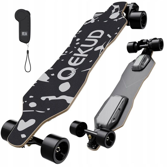 Skateboard électrique 350W - Vitesse 12.4 Mph - Contrôle Bluetooth - Gris