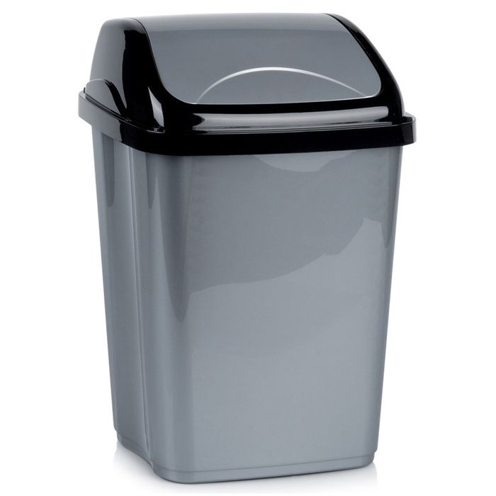 Poubelle plastique 16L - ORION - Couvercle basculant - Gris - 30x23x43 5 cm - Compacte - Utilisation universelle Poubelle plastique 16L - ORION - Couvercle basculant - Gris - 30x23x43 5 cm - Compacte - Utilisation universelle