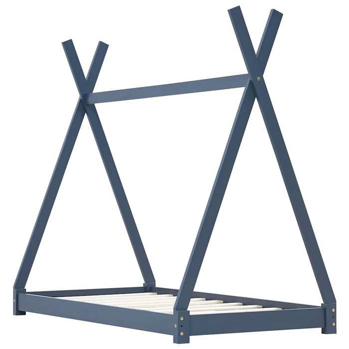 134020& Lit cabane enfant Gris Bois de pin massif 80x160 cm 134020& Lit cabane enfant Gris Bois de pin massif 80x160 cm