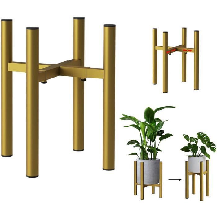 Support plante ajustable or 30cm colonne fleurs moderne tabouret décoratif pour intérieur chic Label