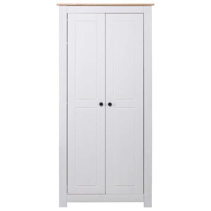 Blanc Garde-robe JILLS Armoire penderie Pour chambre Blanc 80x50x171 5 cm Pin massif Assortiment Panama LV1342