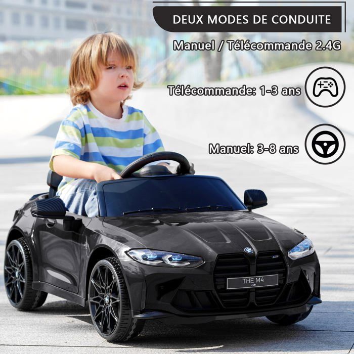 Voiture électrique pour enfant BMW M4 12 volts gris métallisé