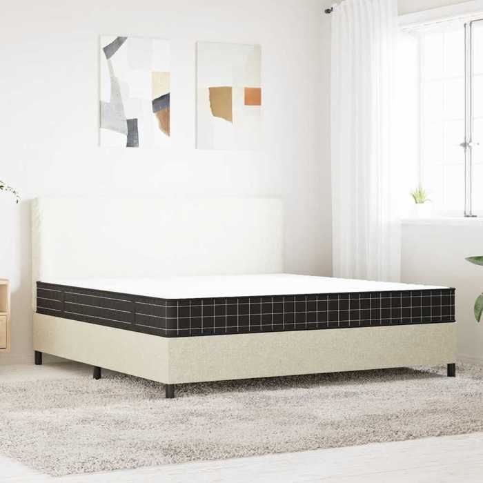 Matelas à ressorts bonnell - vidaXL - 200x200 cm - Moyen - Blanc gris foncé noir - Ressorts bonnell - Mousse