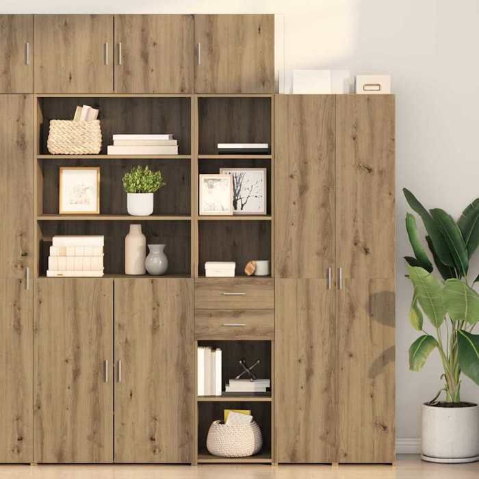 NEW 2026 Haut Armoire Classique Buffet haut pour salon avec tiroir Chêne artisanal 40x425x185 cm L3797
