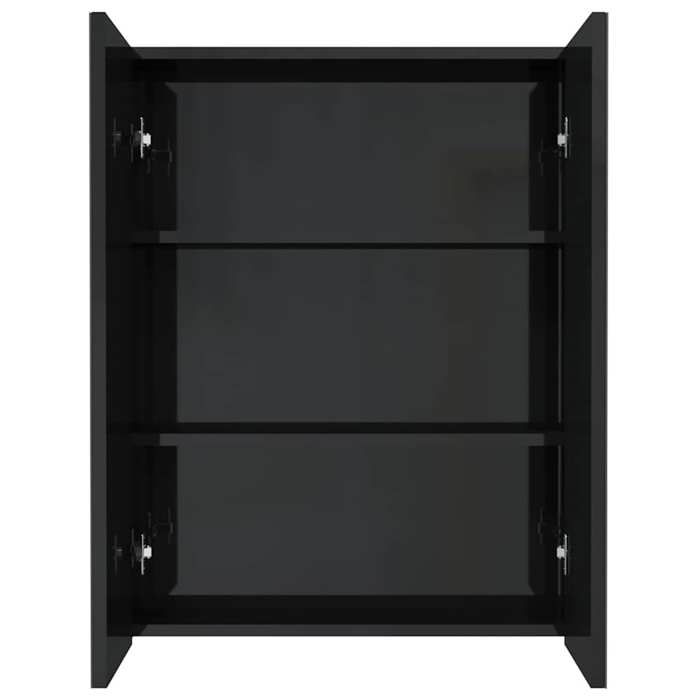 Promo printempsArmoire à miroir de salle de bain CLARENCE 60 kg capacité Placard Mural 60x15x75 cm MDF Noir brillant - M542531