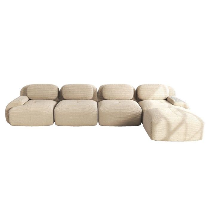 Canapé dangle 4 places beige méridienne revêtement 32D élastique antidérapant sans assemblage 388x178x75cm Canapé dangle 4 places beige méridienne revêtement 32D élastique antidérapant sans assemblage 388x178x75cm