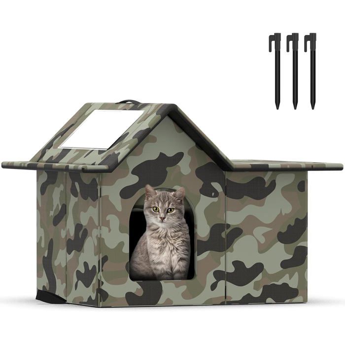 Comparer les prix de Niche pour Chat Exterieur Cabane Chat Exterieur Facile à Laver Résistance à La Chaleur et au Froid Niche Dextérieur pour Chats