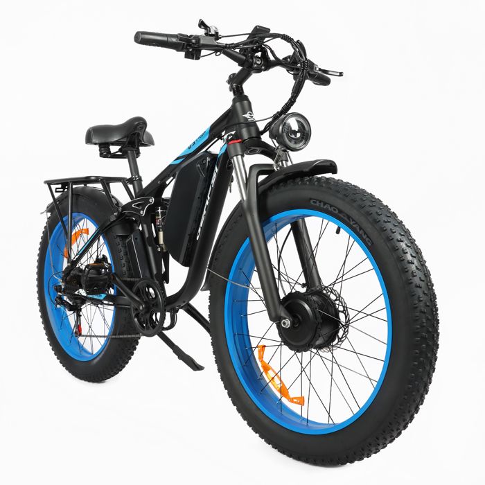 VéLo éLectrique GERPSI DP-2603 Pour Adulte Moteur 1500 W X 2 Batterie 52 V 32 Ah Pneus Larges 26 Pouces.bleu